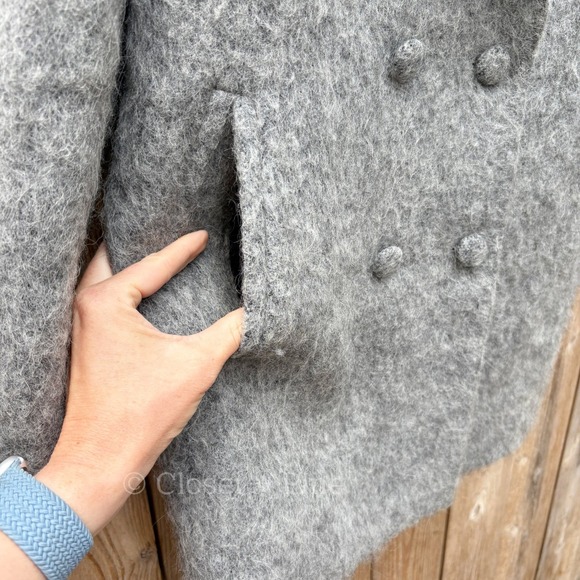 Sezane x Madewell Octave Wool Blend Longline Double Breasted Blazer Coat Small - Picture 7 of 17